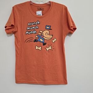 nwt DOG MAN youth size XL (18-20) Crew‎ Neck Short Sleeve Graphic T Shirt Orange